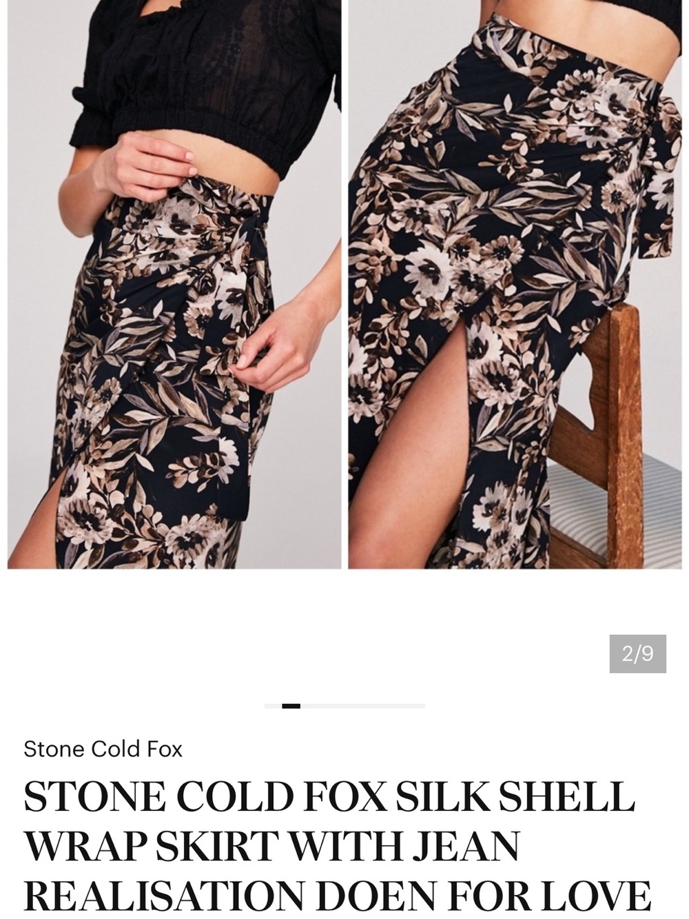 STONE COLD FOX SILK SHELL WRAP SKIRT WITH JEAN REALISATION DOEN FOR LOVE LEMONS